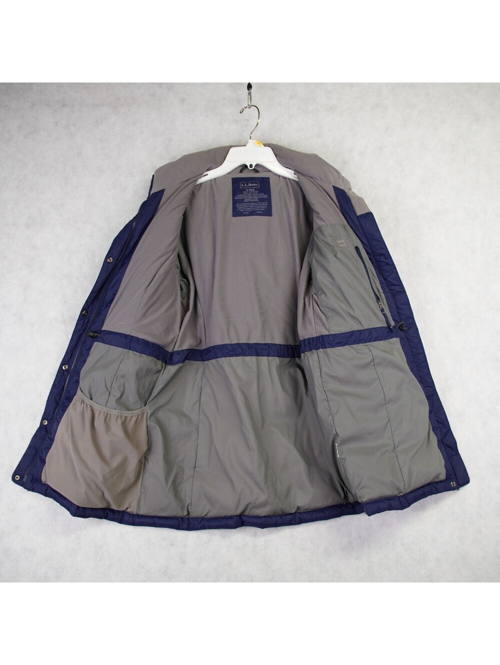 L.L. Bean Women’s Quilted Goose Down Puffer Jacket Sz S Navy Warm Outdoor Coat - Picture 4 of 15